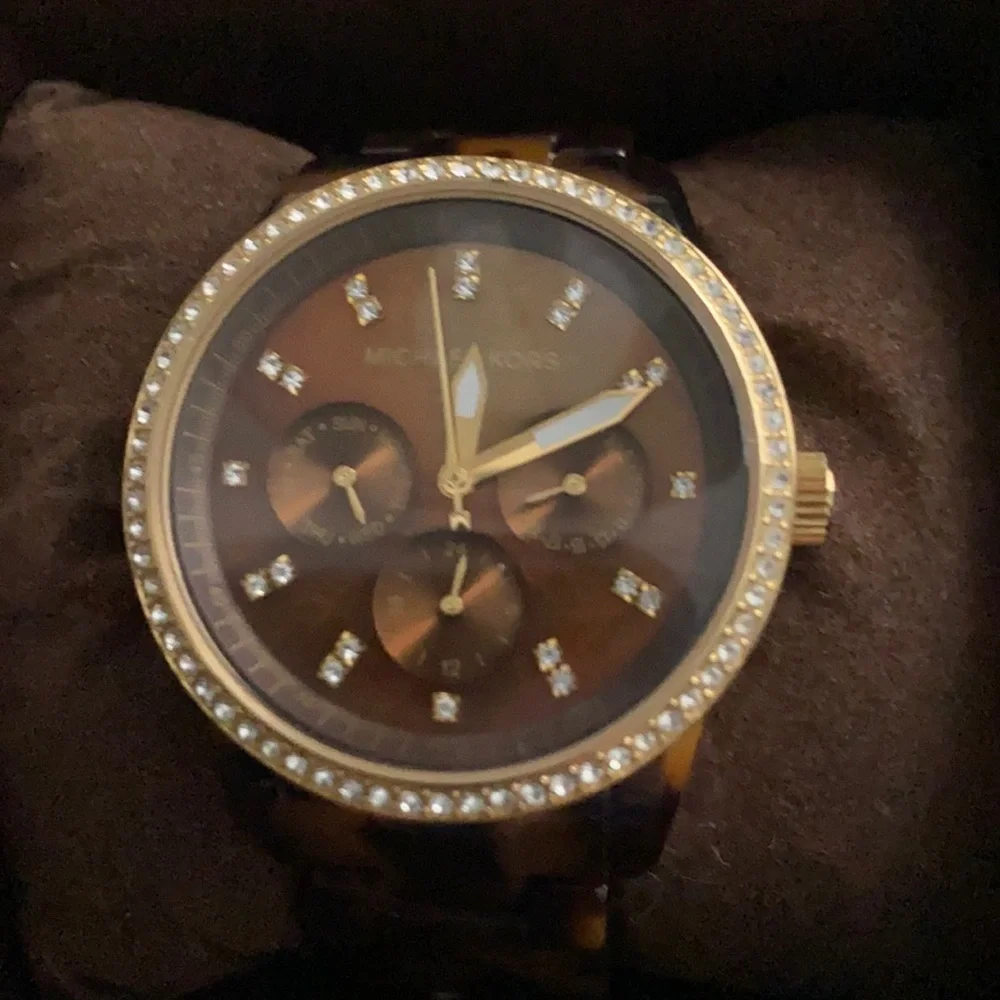 MICHAEL Michael Kors Ritz Crystal Index Multi-Function Water Resistant SS Watch